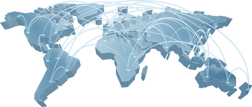 World Map Background Globe Global Trade Concept